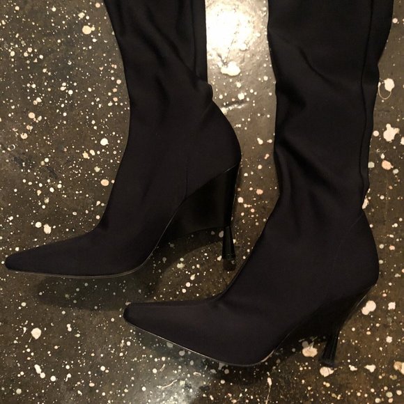 GIA BORGHINI x RHW Above the Knee Flat Boot Black - Picture 9 of 11